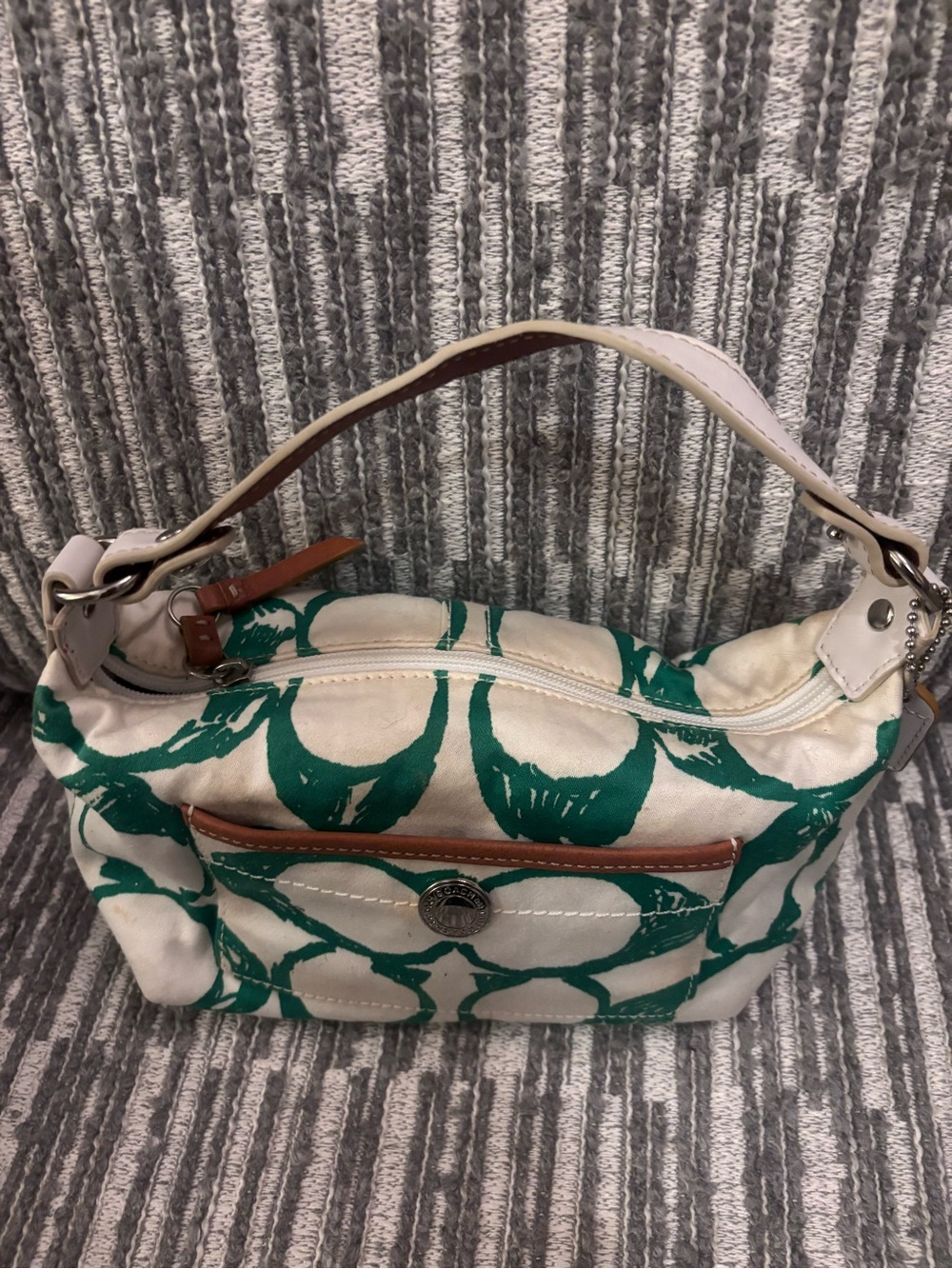 Coach Scribble Signature Hampton Top Handle Pouch Mini Bag